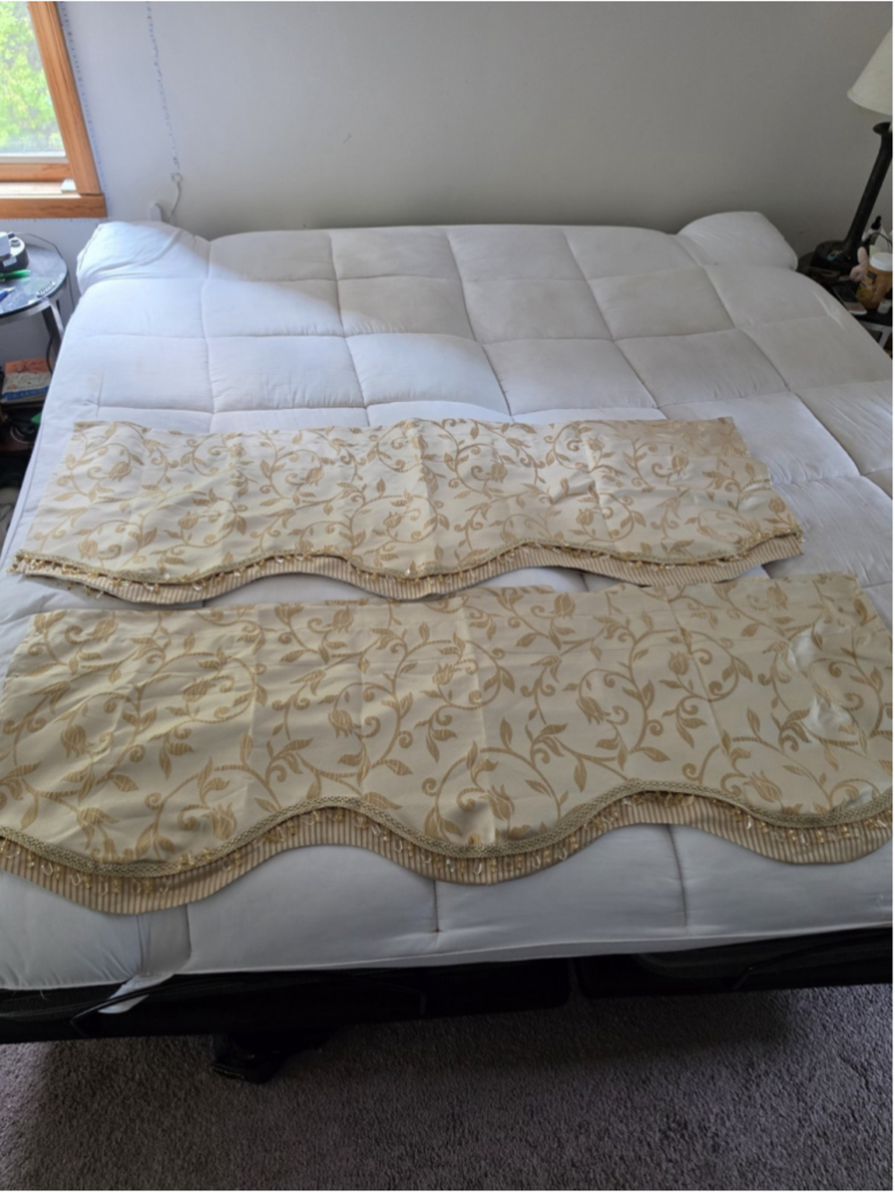 Kensington Home Fashions Gold Damask Scalloped Window Valance 52" Wide - Lot of